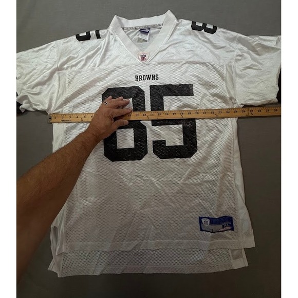 Cleveland‎ Browns #85 Johnson White Football Jersey NFL Reebok Mens Size XL - Picture 5 of 7